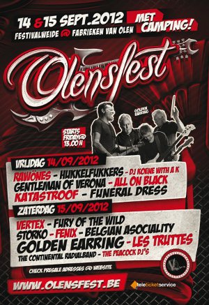 Golden Earring festival poster Olensfest festival Olen (Belgium) September 15, 2012